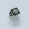 14 karaat Geelgouden Zegelring met ONIX en Zirkonia's 10 gram