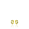 Creolen Zilver met Zirkonia's - Goudkleurig - Breedte 3 MM - Diameter 15 MM