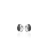Creolen Zilver met Zwarte Zirkonia's - Zilver - Breedte 3 MM - Diameter 20 MM
