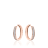 Creolen Zilver met Zirkonia's - Rosékleurig - Breedte 5 MM - Diameter 30 MM