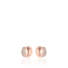 Creolen Zilver met Zirkonia's - Rosékleurig - Breedte 7 MM - Diameter 15 MM