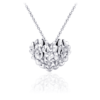 Zilveren Ketting met hanger - Hart Ketting Zilver - 01122 - LENGTE 45 CM