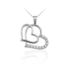 Zilveren Ketting met hanger - Hart Ketting Zilver - 01108 - LENGTE 45 CM
