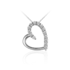 Hart Ketting Zilver Fantasiemodel - Zilveren Ketting met hanger - 01110 - 45 CM