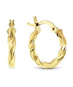 14 Karaat Geelgouden Wokkel Oorbellen BASIC - 17 MM