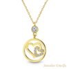 Gouden Hart hanger ketting Fantasie met Zirkonia's - 14 karaat - 42 CM