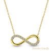 Gouden Infinity hanger ketting met Zirkonia's - 14 karaat - 42 CM