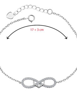 Infinity & Hart Armband met Zirkonia's - Zilveren Armband - 20 CM