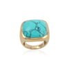 PScallme - RING STONE TURQUOISE GOLDPLATED - Sterling Zilver 925