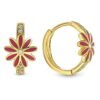 Roze Bloem Oorbellen Goud 14 Karaat - 12mm