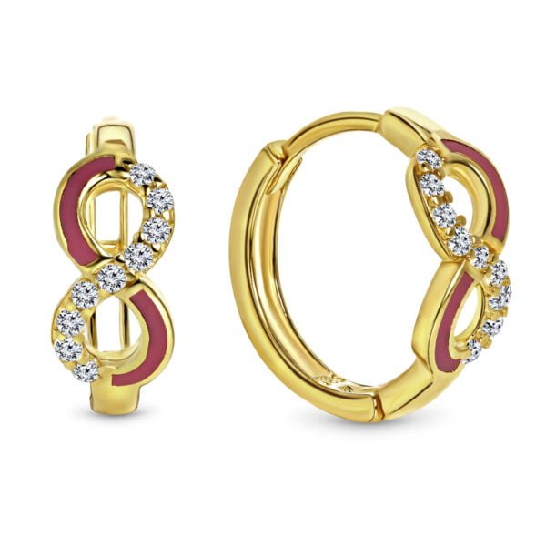 Roze Infinity Oorbellen Goud 14 Karaat - 12mm