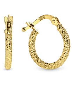 14 Karaat Geelgouden Creolen Gediamanteerd - 14 MM