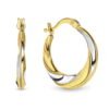 14 Karaat Goud Bicolor Twister oorbellen Dames - 17 mm