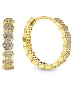 14 Karaat Geelgouden Fantasie Creolen met Rondom Zirkonia - 20 MM