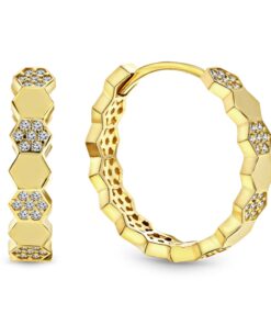 14 Karaat Geelgouden Fantasie Creolen met Zirkonia - 20 MM