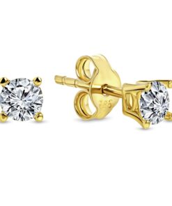 Oorstekers Goud 14 Karaat met Zirkonia - 4x Grief - 4.5 MM