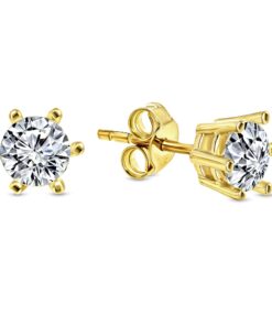 Oorstekers Goud 14 Karaat met Zirkonia - 6x Grief - 5 MM