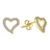 Hart Oorstekers Goud 14 Karaat met Zirkonia - 8 MM