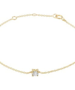 14 Karaat Gouden Anker armband met Zirkonia - Lengte 15,5cm - 18,5cm