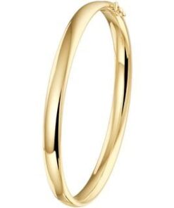 14 Karaat Gouden Bangle Scharnier Armband ovale buis - Breedte 5mm x Diameter 60mm