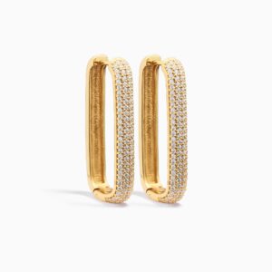 ELINE ROSINA - LARGE ICON PAVÉ HOOPS - Sterling Zilver 925 (Gold plated)