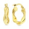 14 Karaat Geelgouden Wokkel Oorbellen met Arcering - Diameter 17mm