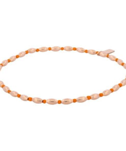 PScallme - ANKLET OVAL SMALL ORANGE GOLD COLOURED - Sterling Zilver 925