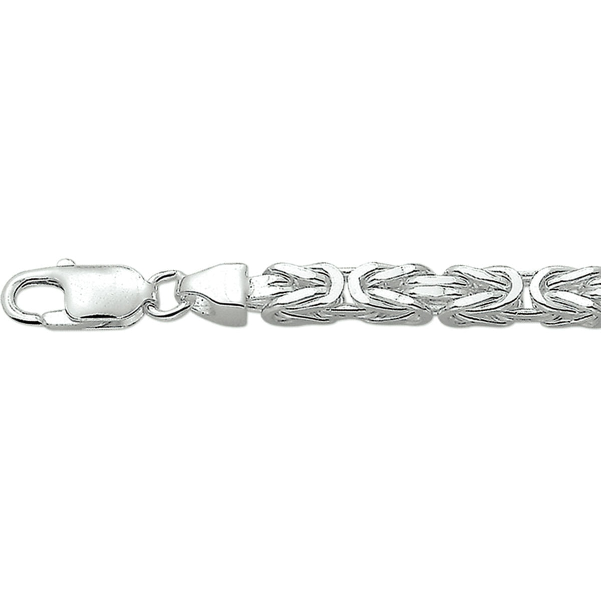 Vierkante Koningsarmband 925 Gerhodineerd - 4.5mm breed