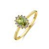 14 Karaat Geelgouden Ring Toermalijn En Diamant