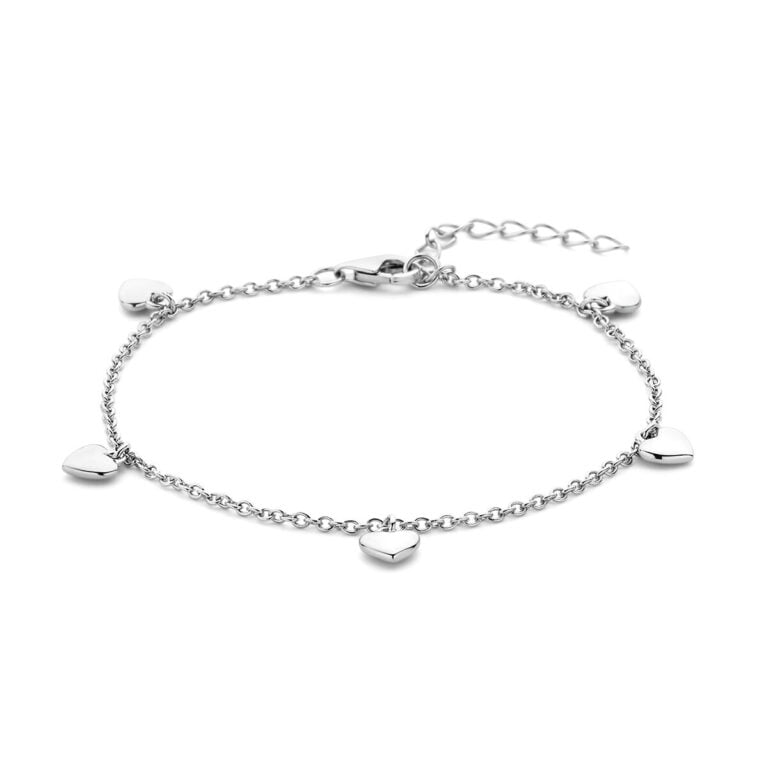 Zilveren 925 armband hartjes 13 + 3 cm