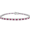 Premium Zilveren Tennis Armband Zirkonia Rode Stenen 3 MM