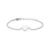 armband hart wit emaille 13 + 2 cm - zilver 925