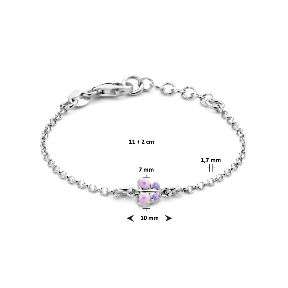 armband vlinder 11 + 2 cm zilver 925 - Afbeelding 3