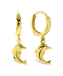 14 Karaat Gouden Kinderoorbellen Dolfijn - 12.5 mm