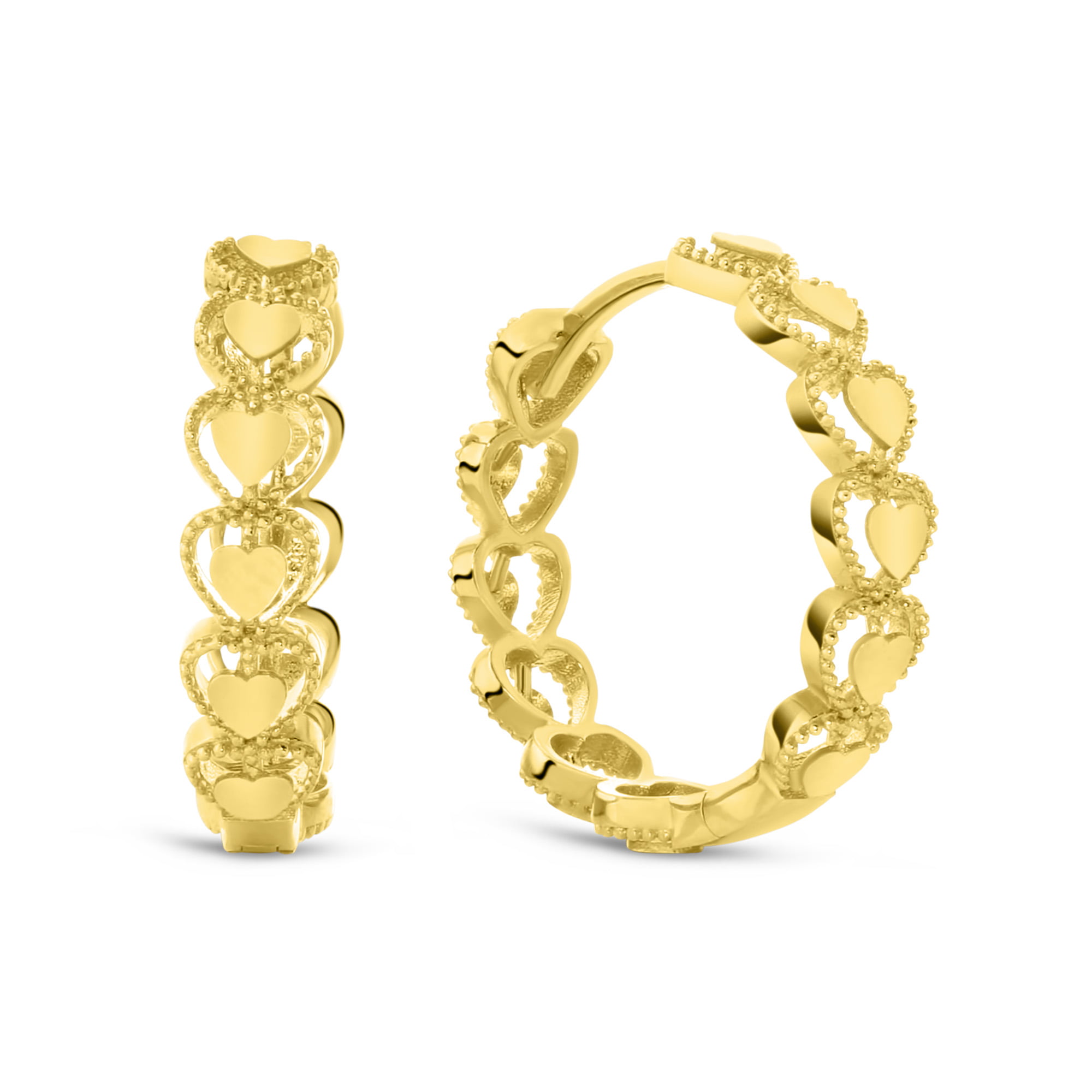 14 Karaat Gouden oorbellen Hartjes - 20mm - 4.5mm Breed