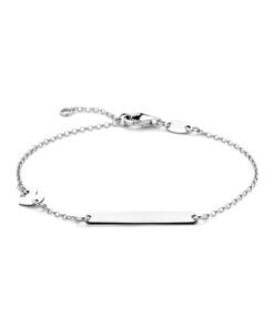 graveerarmband hart en plaat 3,5 mm 14 - 16 CM