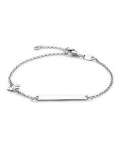 graveerarmband klavertje en plaat 3,5 mm 14 - 16 cm