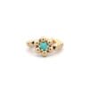 PScallme - RING FLOWERS NOËLLE TURQUOISE GOLD COLOURED 6 CM