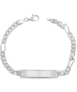 Graveerarmband Gourmet schakel plaat 8.3 mm - 21 cm - Zilver 925