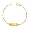 9 Karaat Geelgouden Baby Graveerarmband Figaro plaat 14 CM