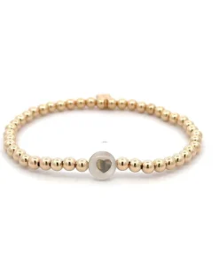 PScallme - WHITE LUXE HEART GOLD COLOURED