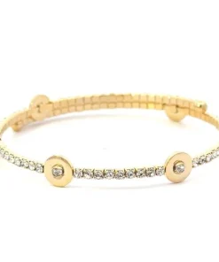 PScallme - BANGLE ZIRKON ROUND GOLD COLOURED