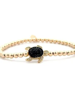 PScallme - TURTLE CC BLACK 4MM GOLD COLOURED