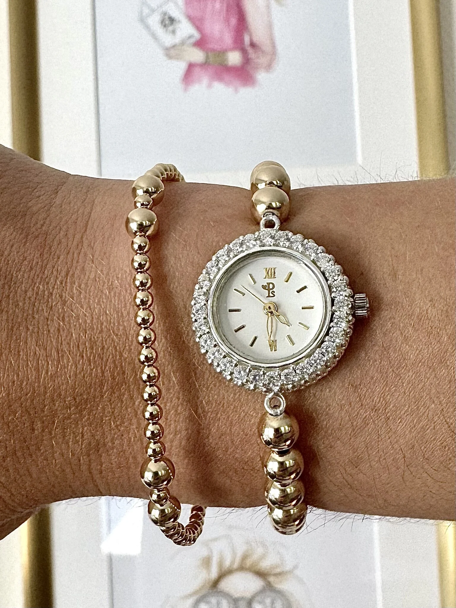 PScallme - Watch silver 6mm gold coloured - Afbeelding 2