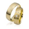 14 Karaat Trouwringen Goud Set Basic Fantasie Diamanten