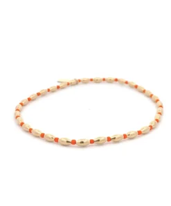 PScallme - Anklet oval small orange gold coloured