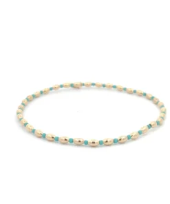 PScallme - Anklet oval small turquoise gold coloured