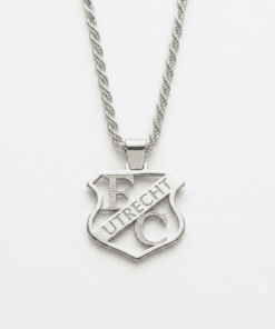 FC Utrecht Hanger XL Zilver & Koord Ketting 3.7mm Zilver