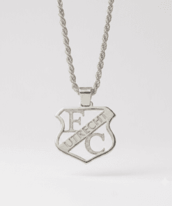 FC Utrecht Hanger XL Zilver & Koord Ketting 3.7mm Zilver