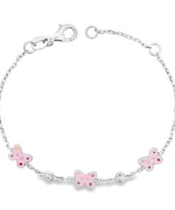 Zilveren Kinderarmband met Vlinders 13-15CM